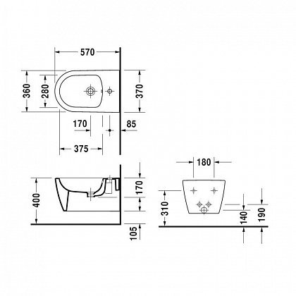 Биде подвесное Duravit ME by Starck 2288150000 