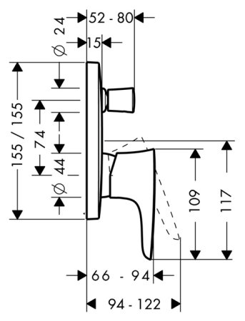 Смеситель Hansgrohe PuraVida 15445000 для ванны с душем 