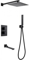 Душевая система Abber Daheim AF8250B с термостатом Черная матовая