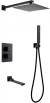 Душевая система Abber Daheim AF8250B с термостатом Черная матовая 