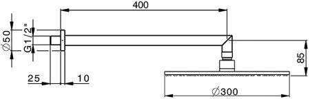 Верхний душ Cisal Shower DS01362040 Черный матовый 