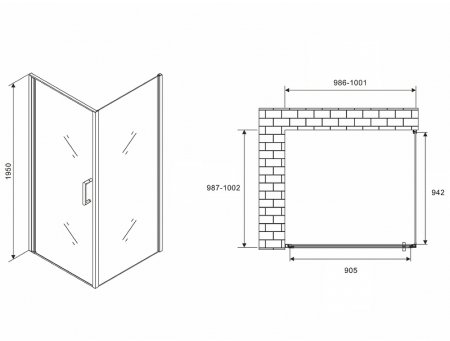 Душевой уголок Abber Sonnenstrand 100х100 AG04100M-S100M профиль Хром стекло матовое 