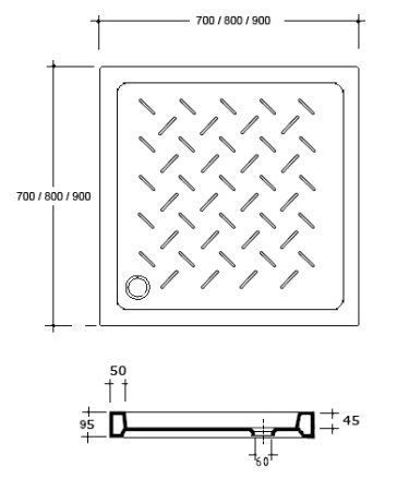 Поддон для душа RGW Ceramics CR-077 70х70 