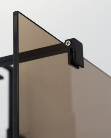 Душевая перегородка Cezares Liberta-L-2-90-120-BR-NERO стекло бронза, кронштейн 120 см 