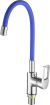 Смеситель для кухни с гибким изливом FASHUN A4253+B01, хром/синий 