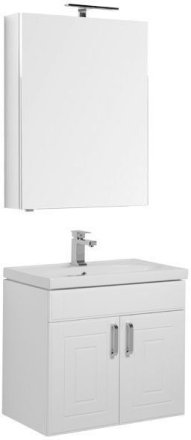 Мебель для ванной Aquanet Рондо 70 белая (2 дверцы, зеркало камерино) 