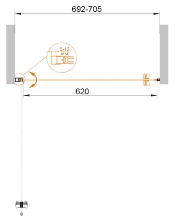 Душевая дверь в нишу Cezares Eco B-1-70-C-Cr стекло прозрачное 