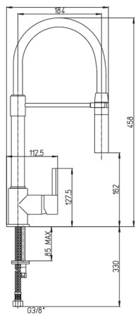 Смеситель для кухни Paini Cox 78CR557YOSPEKM Хром Черный 