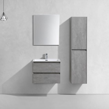 Мебель для ванной Vincea Luka 600 подвесная, 2 ящика, Cement (белая раковина) 