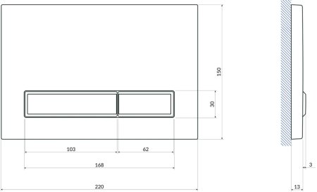 Кнопка смыва Cersanit Blick 64115 черная матовая 