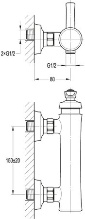 Смеситель Cezares Liberty F D 01 для душа 