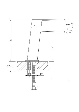 Смеситель однорычажный для раковины HAIBA HB10191 хром 