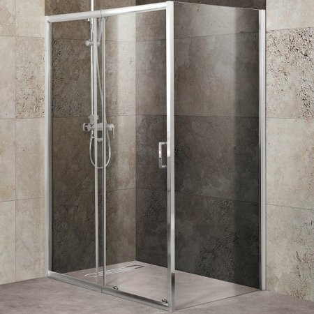 Душевой уголок BelBagno Unique 115х100 UNIQUE-AH-1-100/115-100-C-Cr профиль Хром стекло прозрачное 