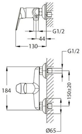 Смеситель для душа Teka Sineu 832311200 Хром 
