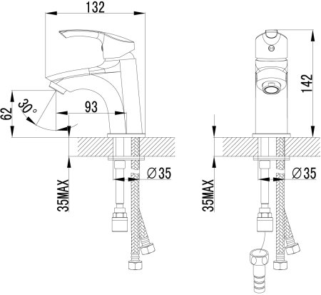 Смеситель для раковины Lemark Plus Strike (LM1116C) 