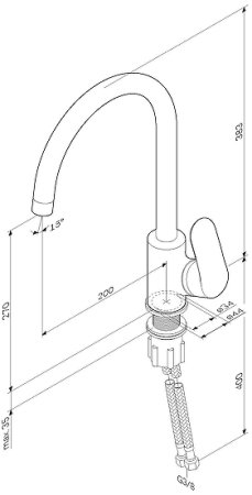 Смеситель для кухни AM.PM Like F8007122 Черный 