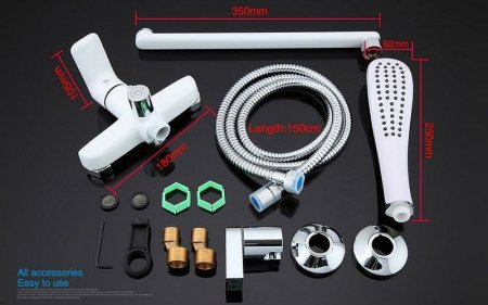 Смеситель для ванны Gappo G48 G2248 универсальный Белый Хром 