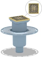 Душевой трап Bronze de Luxe Узоры 21962-5902 с решеткой Бронза