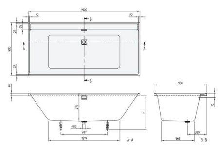 Акриловая ванна Villeroy & Boch Collaro UBA199COR2DV-01 