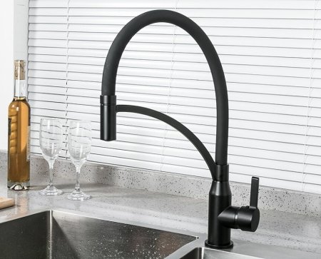 Смеситель для кухни Frap F4552-6 Черный матовый 