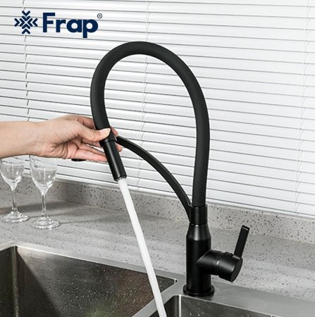 Смеситель для кухни Frap F4552-6 Черный матовый 