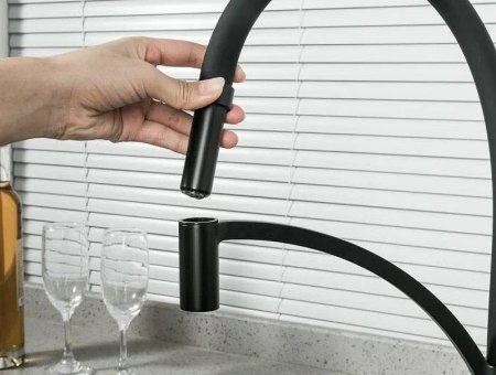 Смеситель для кухни Frap F4552-6 Черный матовый 