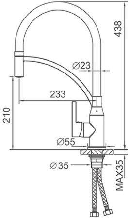 Смеситель для кухни Frap F4552-6 Черный матовый 