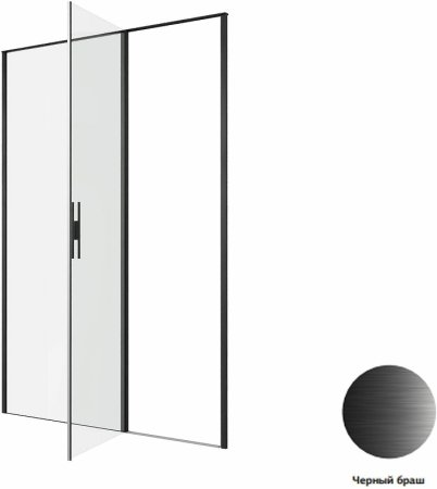 Душевая дверь Allen Brau Priority 140 3.31036.BBA профиль Черный браш стекло прозрачное 