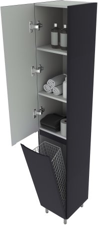Колонна универсальная STYLE LINE "Бергамо L" с корзиной, Люкс Плюс антискрейтч графит 