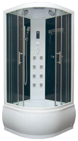 Душевая кабина Bas Корса (черная стенка, тонированное стекло) 