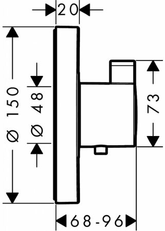 Смеситель для душа Hansgrohe ShowerSelect S High flow 15741000 с термостатом Хром 