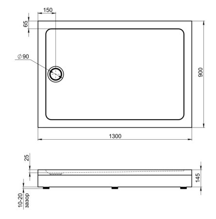 Экран для поддона Bas Олимпик 130x90 NEW 