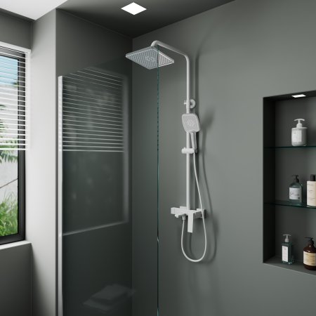 Душевая система с изливом RUSH Thira (TR3635-50White) 