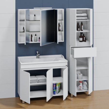 Тумба Санта Марс 100 напольный 3 двери с умывальником Сириус 100 