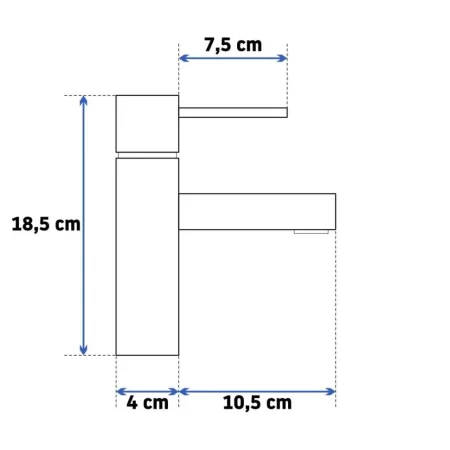 Смеситель для раковины без донного клапана Rea Tess REA-B8881 