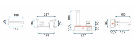 Смеситель для раковины без донного клапана Rea Hyper REA-B2061 