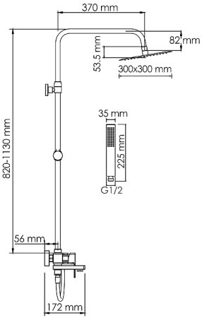 Душевая система WasserKRAFT A177.118.103.087.CH Хром 