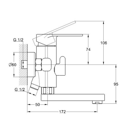 Смеситель G-Lauf NOB3-A128 для ванны и душа 