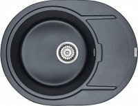 Мойка кухонная Paulmark Oval PM316502-BLM черный металлик