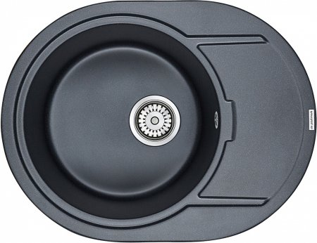 Мойка кухонная Paulmark Oval PM316502-BLM черный металлик 