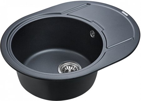 Мойка кухонная Paulmark Oval PM316502-BLM черный металлик 