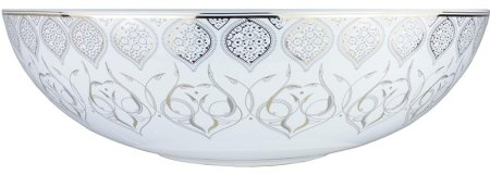 Раковина-чаша Bronze de Luxe 40 2008 Белая глянецевая с серо-золотым декором 