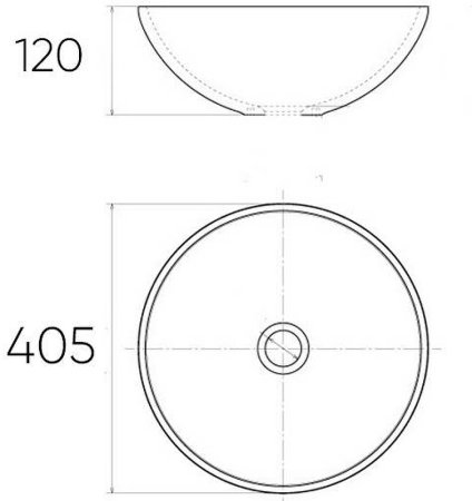 Раковина-чаша Bronze de Luxe 40 2008 Белая глянецевая с серо-золотым декором 