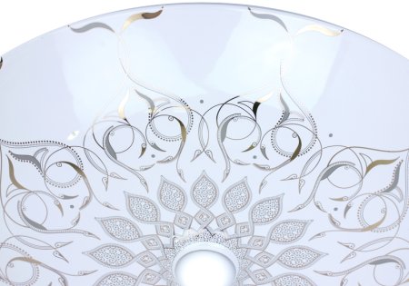 Раковина-чаша Bronze de Luxe 40 2008 Белая глянецевая с серо-золотым декором 