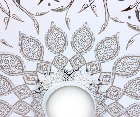 Раковина-чаша Bronze de Luxe 40 2008 Белая глянецевая с серо-золотым декором 