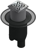 Душевой трап Berges Platz Antik 100x100 091060 с решеткой Хром