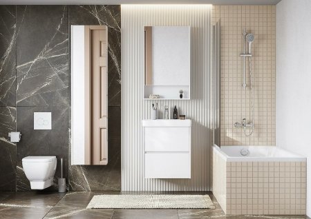 Зеркальный шкаф Aquaton Сканди 55 1A252102SD010 Белый 