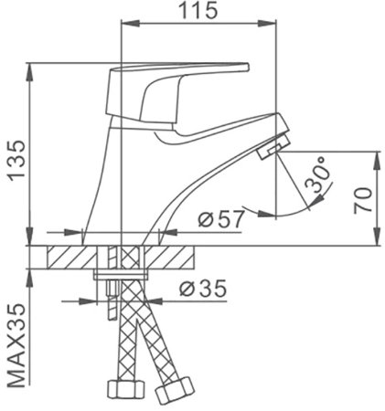 Смеситель для раковины Frap H50 F1050 Хром 