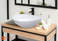 Раковина накладная из литьевого мрамора Marmaro Оттава XS 55х36 см.