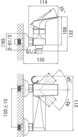 Смеситель D&K Hertz Rhein DA1293101 для душа 